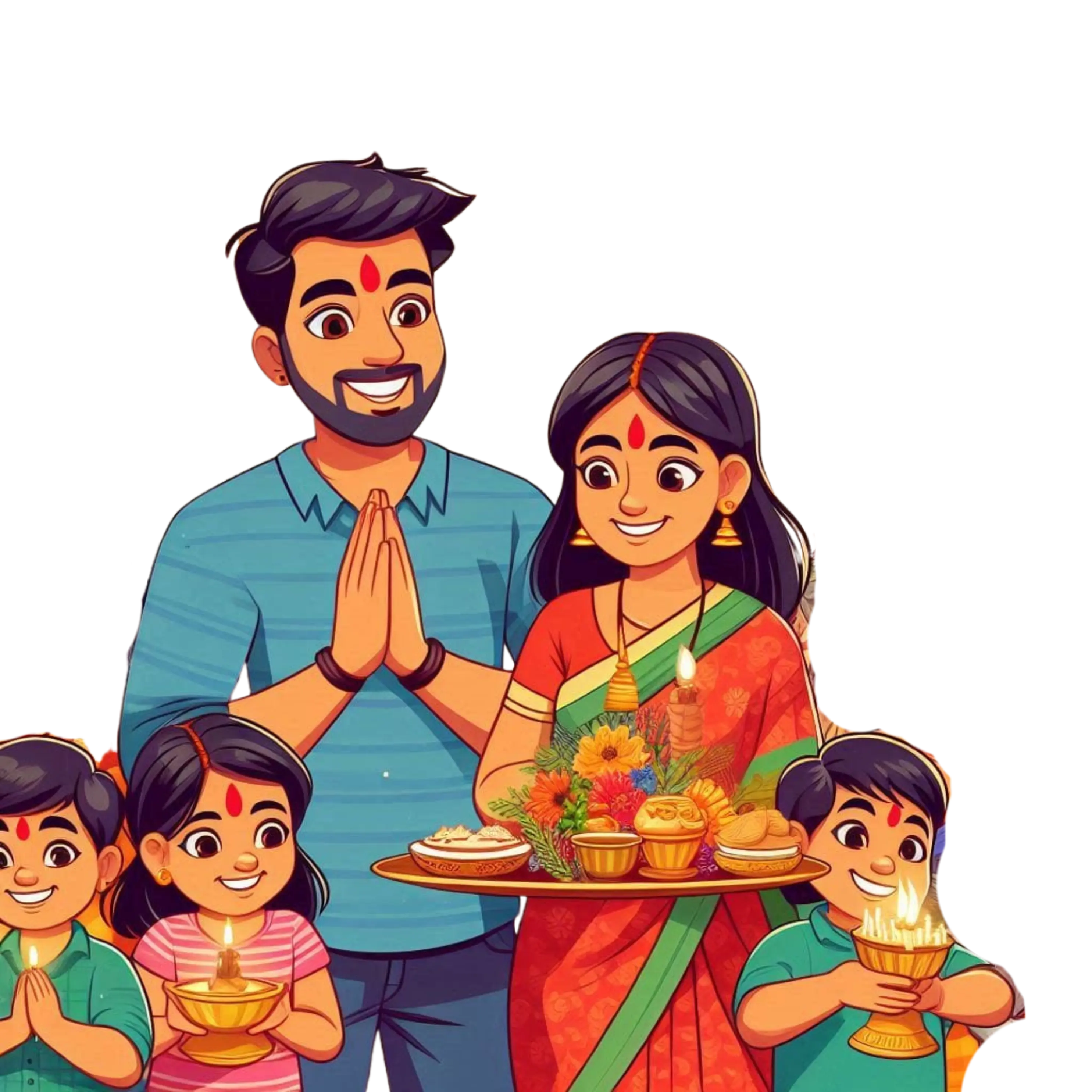 satyanarayan puja clipart of children